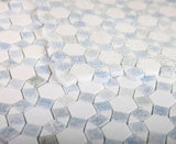 Planet Crystal Ocean Honed Circular Marble Mosaic Tile