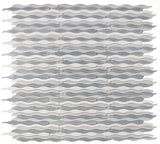 Aqua Carrara Goose Wave Mosaic Tile