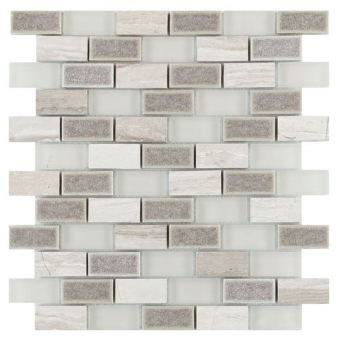 1 x 2 Garnet Brick Bride Mosaic Wall Tile