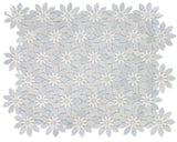 Aster Bloom Ocean Polished Flower Marble Mosaic Tile