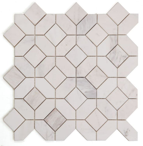 Luna Volakas White Polished Octagon Marble Mosaic Tile