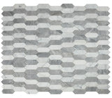 Sapphire Dusk Polished Elongated Hexagon Marble Mosaic Tile