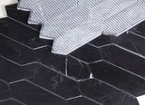 Sapphire Marquina Honed Elongated Hexagon Marble Mosaic Tile