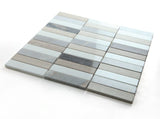 Groove Blue Polished Linear Marble Mosaic Tile