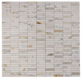 Groove Calacatta Polished Linear Marble Mosaic Tile