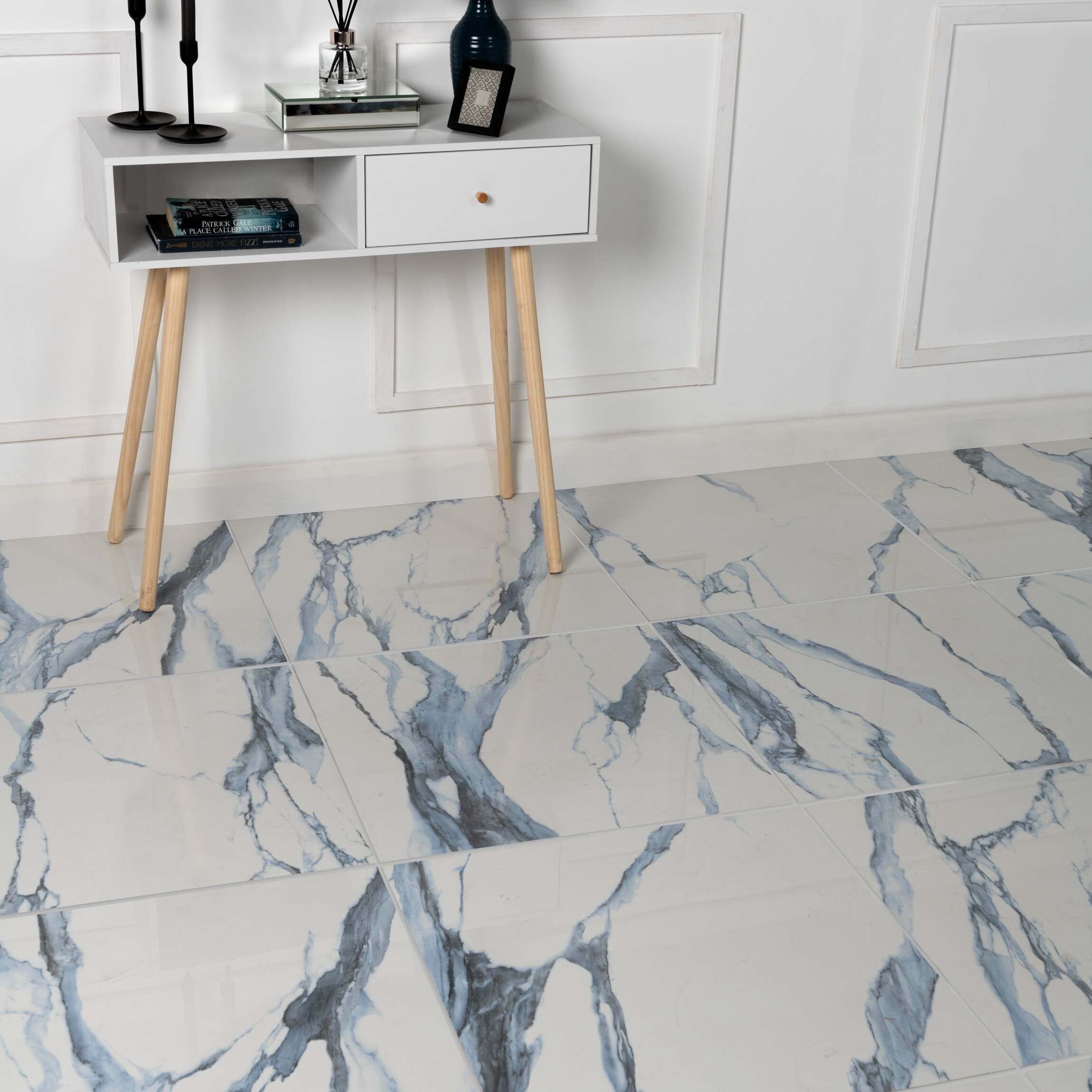 Calacatta Blue Porcelain Tile Collection-American Tile Depot