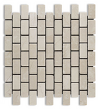 1 X 2 Crema Marfil Marble Tumbled Brick Mosaic Tile