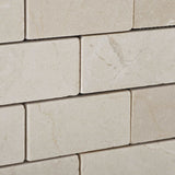 2 X 4 Crema Marfil Marble Tumbled Brick Mosaic Tile