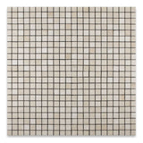 1 X 1 Crema Marfil Marble Tumbled Mosaic Tile