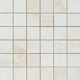 2 X 2 Premium White Onyx CROSS-CUT Polished Mosaic Tile-Marble Mosaic-American Tile Depot