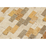 1 X 2 Mixed Travertine Split-Faced Brick Mosaic Tile