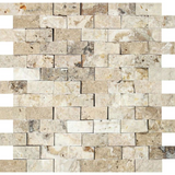 1 X 2 Philadelphia Travertine Split-Faced Brick Mosaic Tile