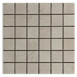 2 X 2 Crema Marfil Marble Tumbled Mosaic Tile-Marble Mosaic-American Tile Depot