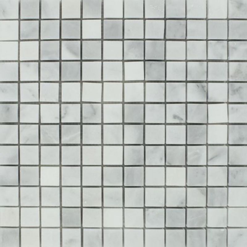 1 X 1 Bianco Venatino (Bianco Mare) Marble Polished Mosaic Tile-Marble Mosaic-American Tile Depot