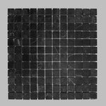 1 X 1 Black Marquina Marble Honed Mosaic Tile-Marble Mosaic-American Tile Depot