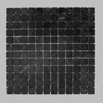 1 X 1 Black Marquina Marble Honed Mosaic Tile-Marble Mosaic-American Tile Depot