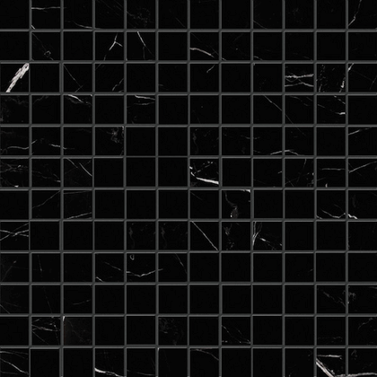 1 X 1 Black Marquina Marble Polished Mosaic Tile-Marble Mosaic-American Tile Depot