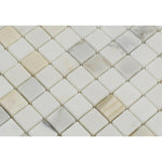 1 X 1 Calacatta Gold Marble Honed Mosaic Tile-Marble Mosaic-American Tile Depot