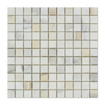 1 X 1 Calacatta Gold Marble Honed Mosaic Tile-Marble Mosaic-American Tile Depot