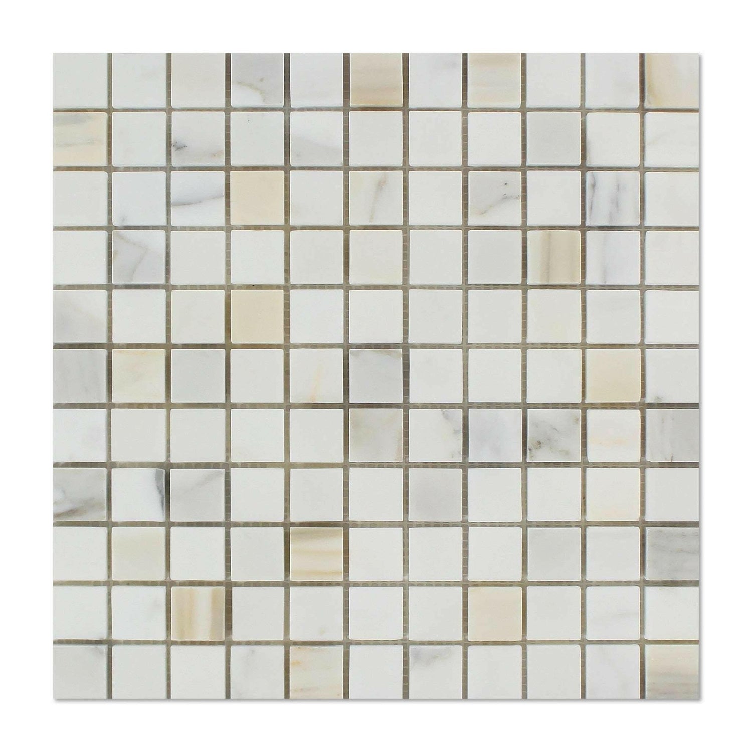 1 X 1 Calacatta Gold Marble Polished Mosaic Tile-Marble Mosaic-American Tile Depot