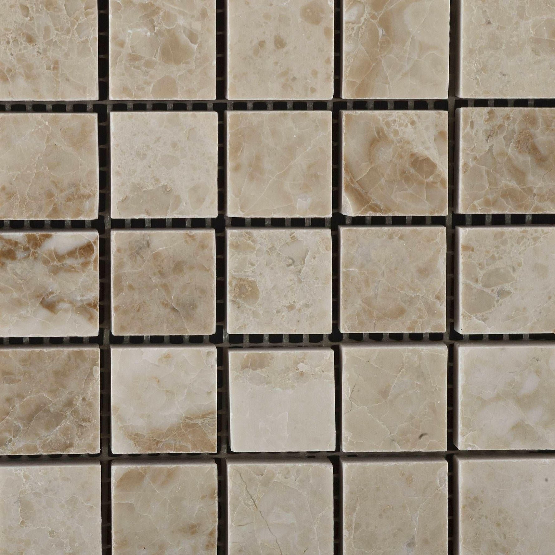 1 X 1 Cappuccino Marble Polished Mosaic Tile-Marble Mosaic-American Tile Depot