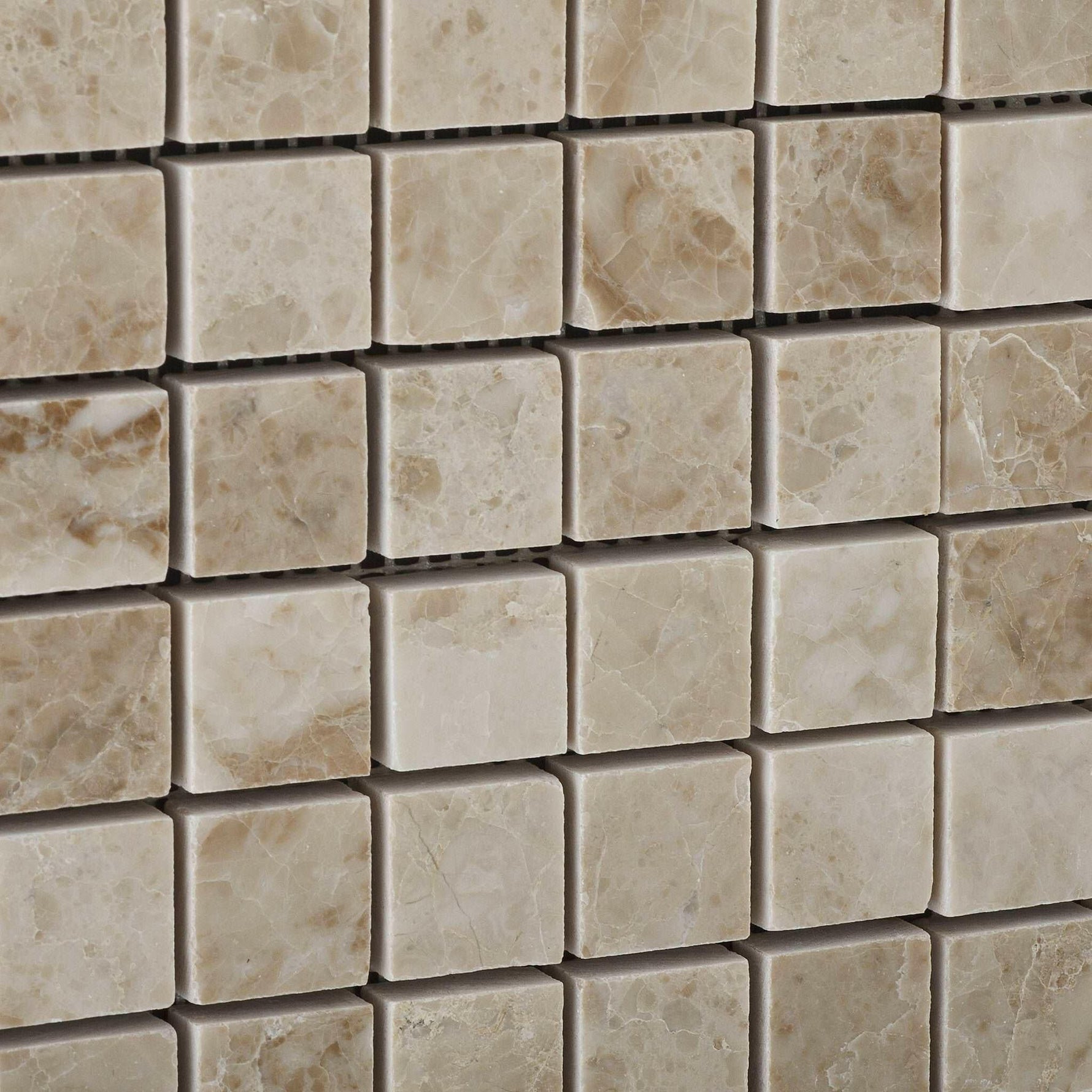 1 X 1 Cappuccino Marble Polished Mosaic Tile-Marble Mosaic-American Tile Depot