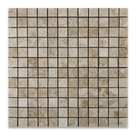 1 X 1 Cappuccino Marble Polished Mosaic Tile-Marble Mosaic-American Tile Depot