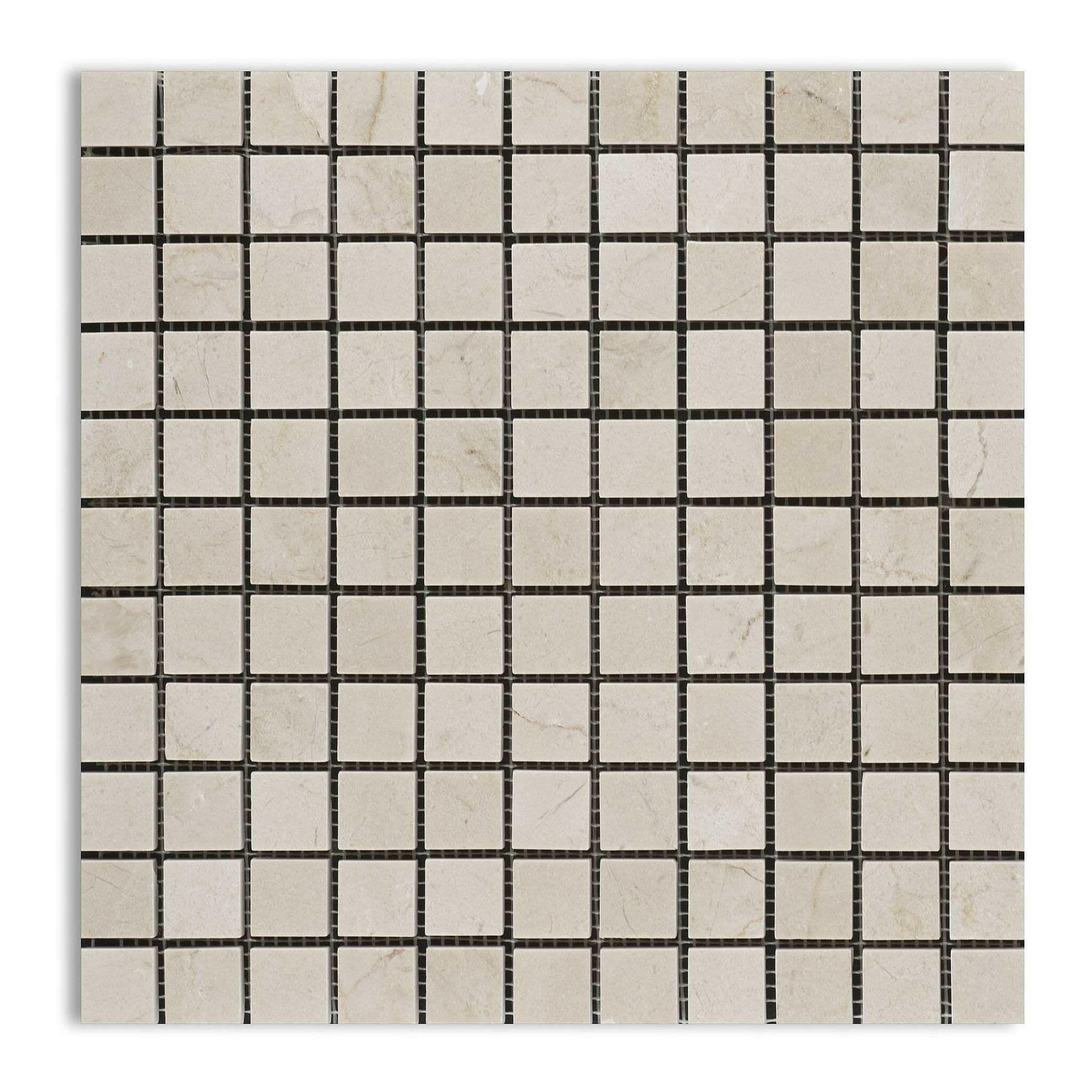 1 X 1 Crema Marfil Marble Honed Mosaic Tile-Marble Mosaic-American Tile Depot