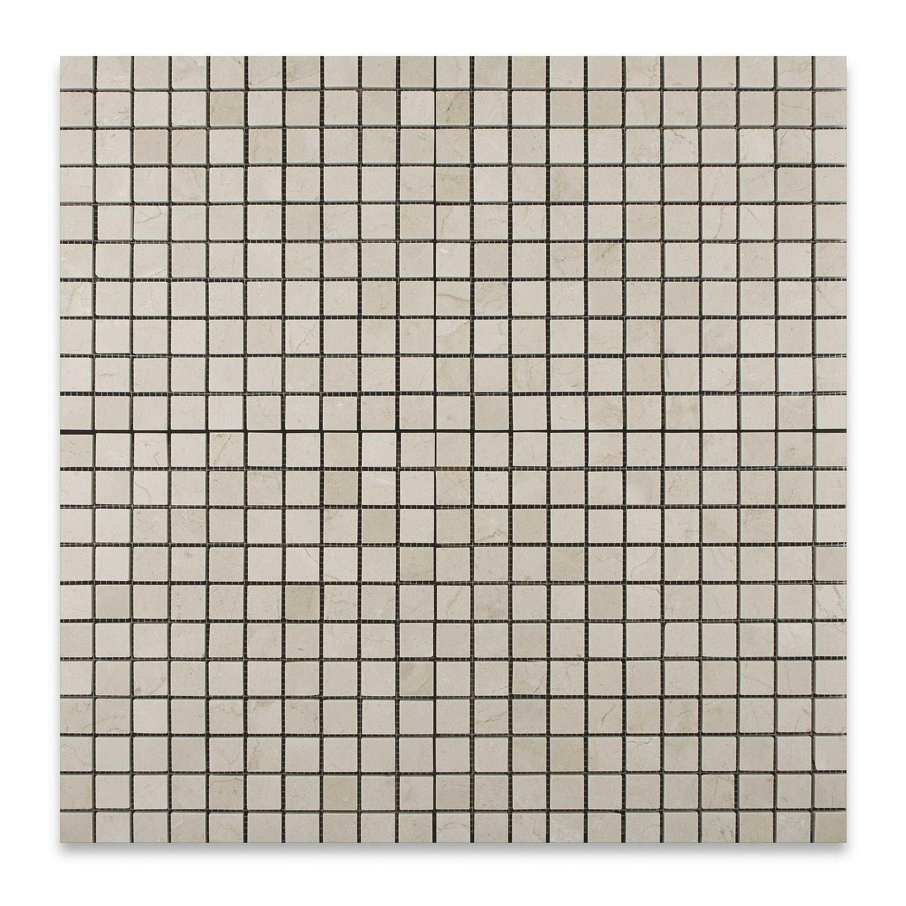 1 X 1 Crema Marfil Marble Polished Mosaic Tile-Marble Mosaic-American Tile Depot