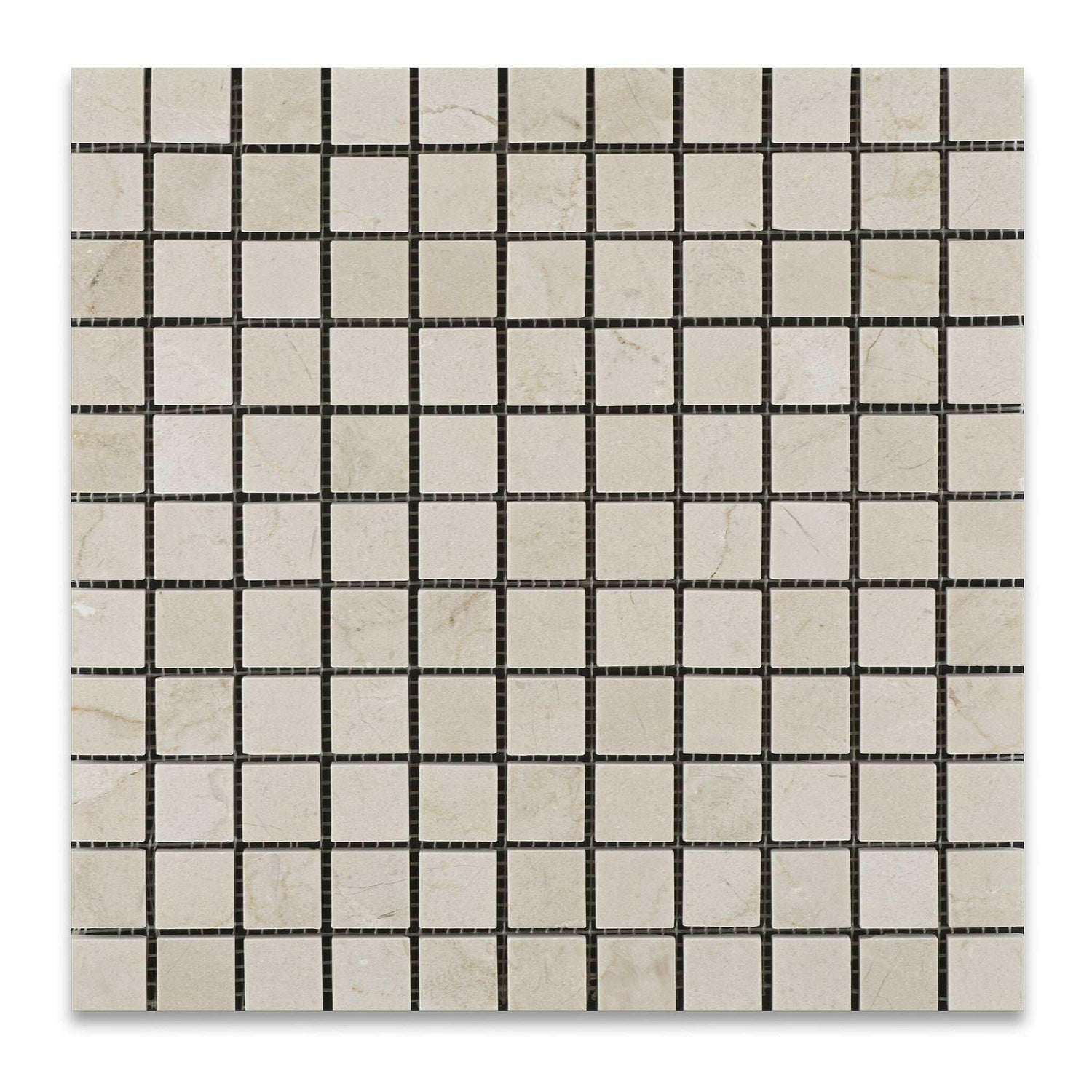 1 X 1 Crema Marfil Marble Polished Mosaic Tile-Marble Mosaic-American Tile Depot