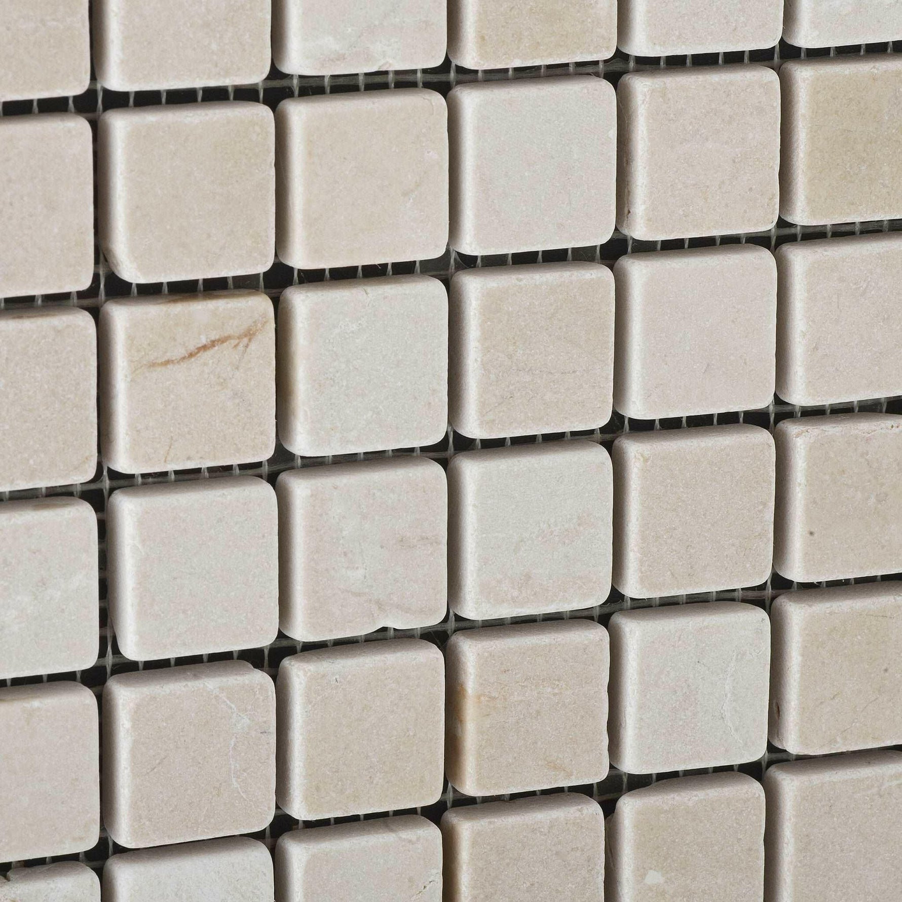 1 X 1 Crema Marfil Marble Tumbled Mosaic Tile-Marble Mosaic-American Tile Depot