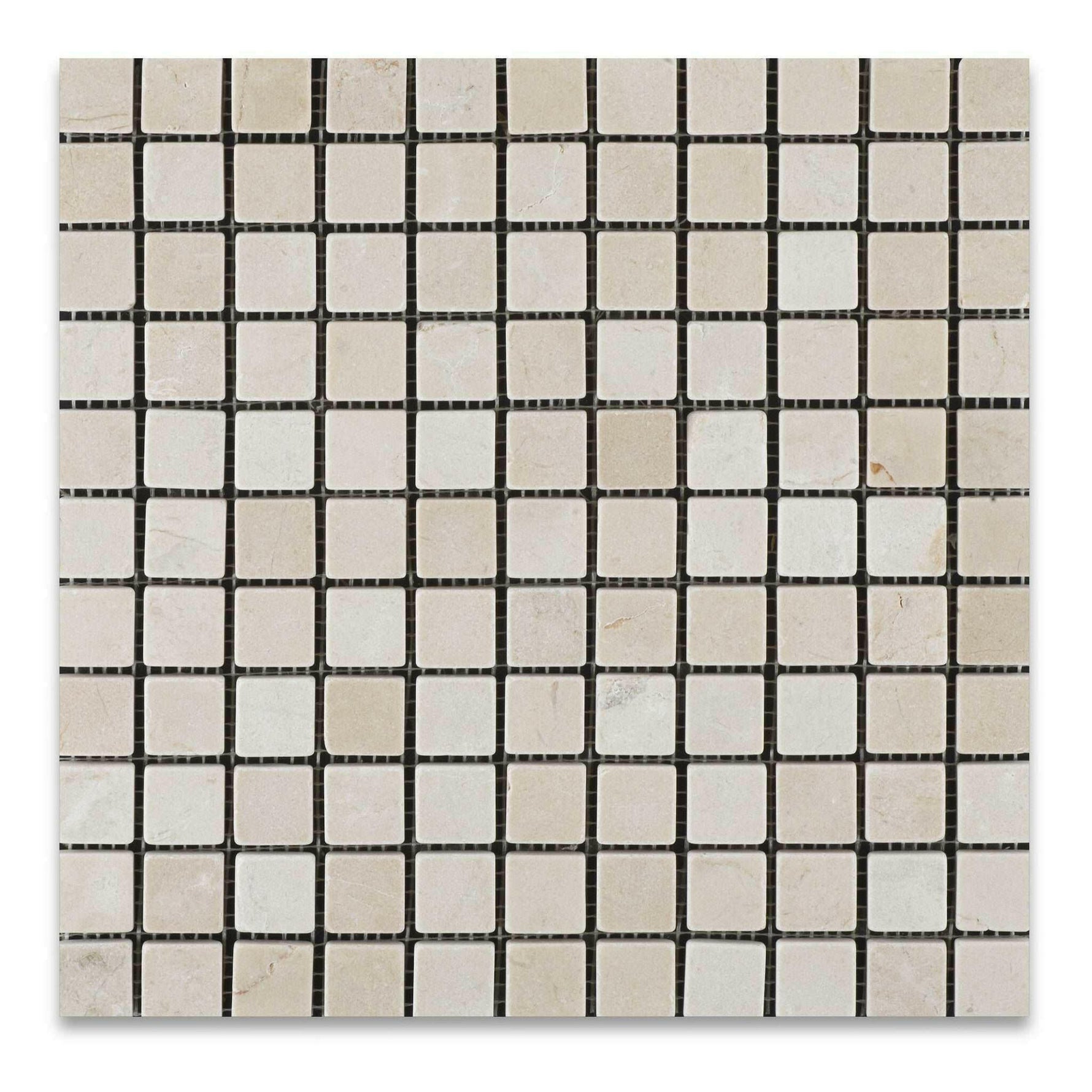 1 X 1 Crema Marfil Marble Tumbled Mosaic Tile-Marble Mosaic-American Tile Depot