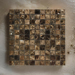 1 X 1 Emperador Dark Marble Polished Mosaic Tile-Marble Mosaic-American Tile Depot