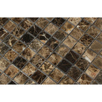 1 X 1 Emperador Dark Marble Polished Mosaic Tile-Marble Mosaic-American Tile Depot