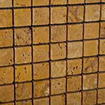 1 X 1 Gold / Yellow Travertine Tumbled Mosaic Tile-Travertine Mosaic-American Tile Depot