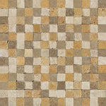 1 X 1 Mixed Travertine Split-Faced Mosaic Tile-Travertine Mosaic-American Tile Depot