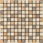 1 X 1 Mixed Travertine Tumbled Mosaic Tile-Travertine Mosaic-American Tile Depot