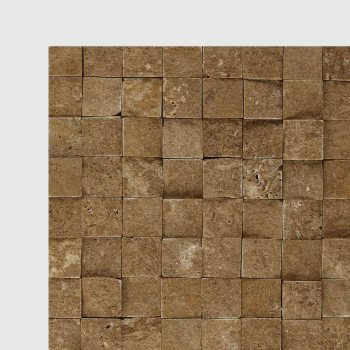 1 X 1 Noce Travertine Split-Faced Mosaic Tile-Travertine Mosaic-American Tile Depot