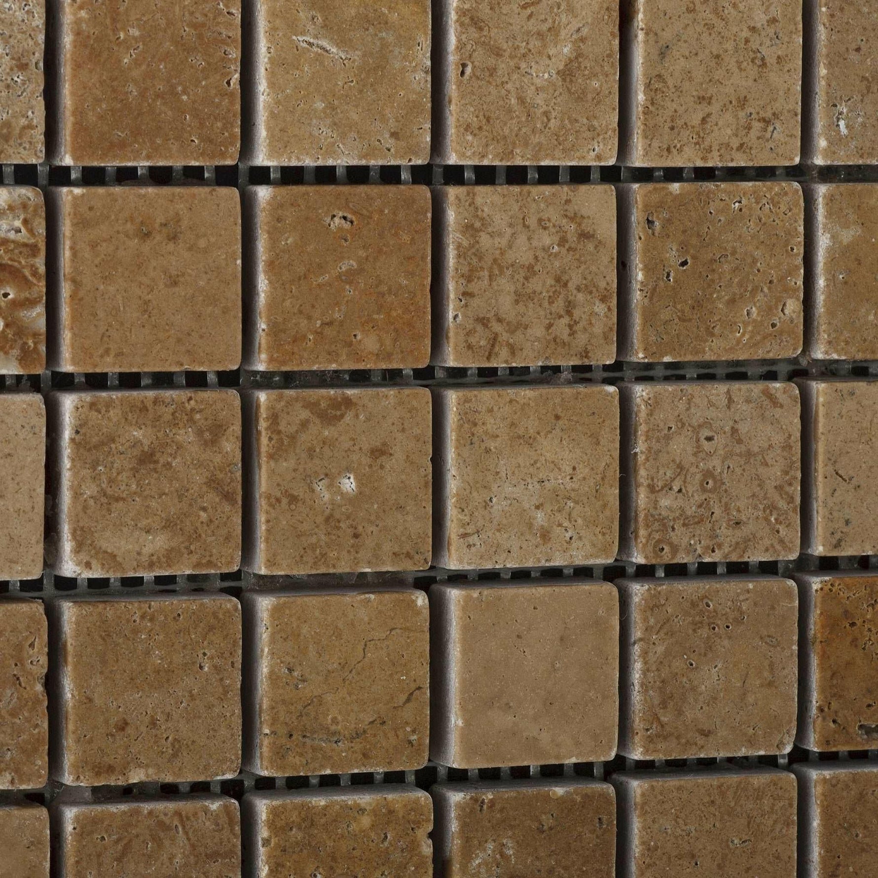 1 X 1 Noce Travertine Tumbled Mosaic Tile-Travertine Mosaic-American Tile Depot