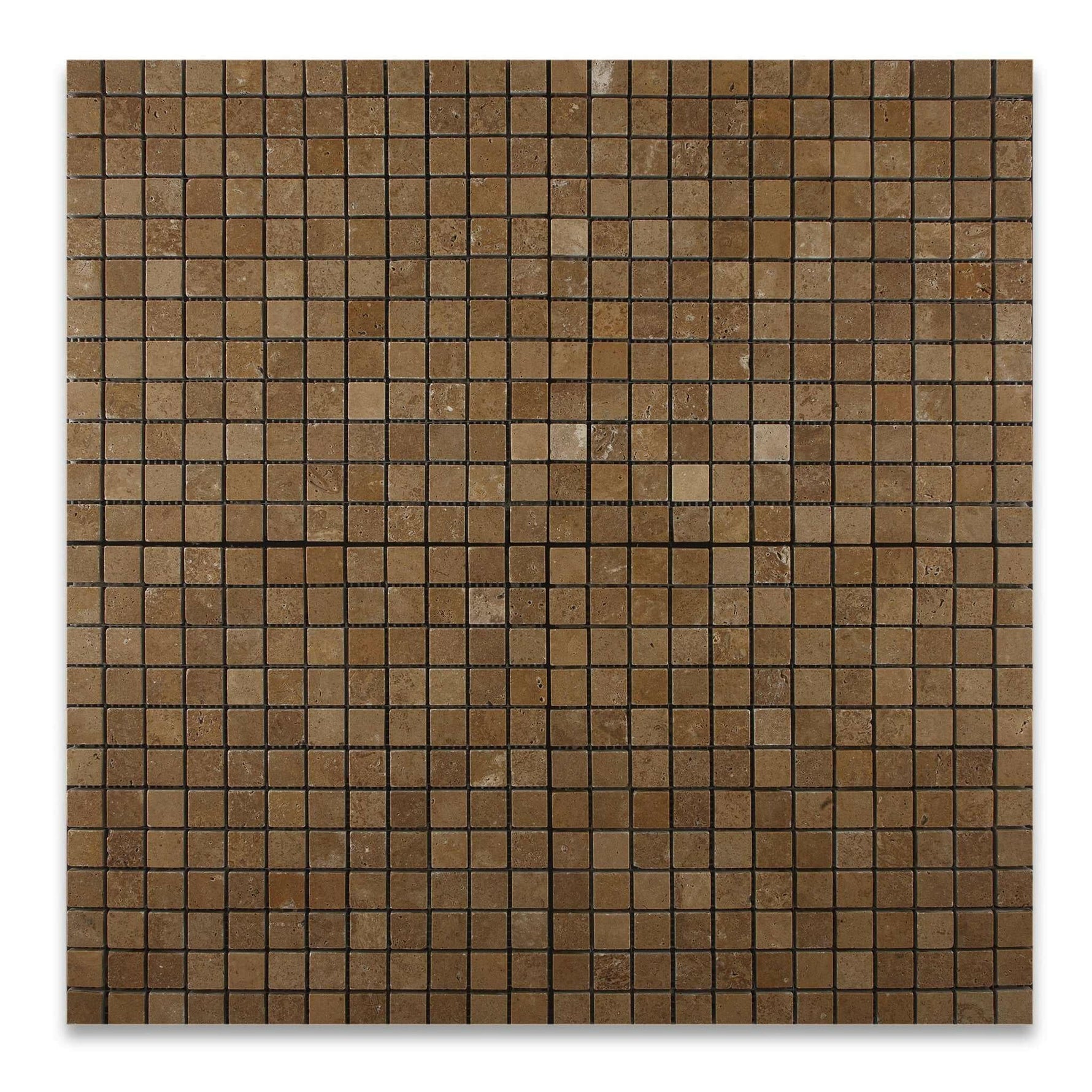 1 X 1 Noce Travertine Tumbled Mosaic Tile-Travertine Mosaic-American Tile Depot