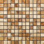 1 X 1 Scabos Travertine Polished Mosaic Tile-Travertine Mosaic-American Tile Depot