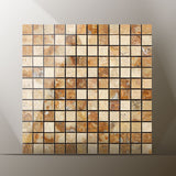 1 X 1 Scabos Travertine Polished Mosaic Tile