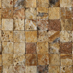 1 X 1 Scabos Travertine Split-Faced Mosaic Tile-Travertine Mosaic-American Tile Depot