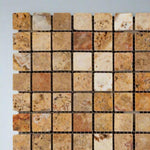 1 X 1 Scabos Travertine Tumbled Mosaic Tile-Travertine Mosaic-American Tile Depot