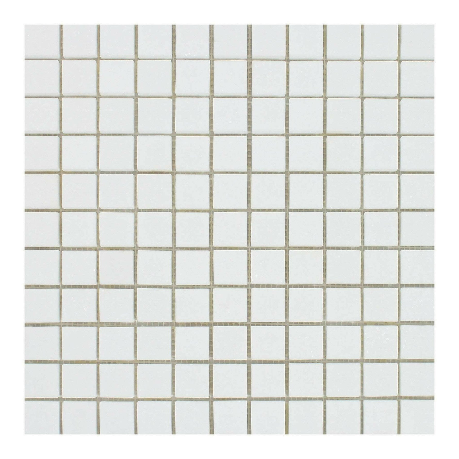 1 X 1 Thassos White Marble Polished Mosaic Tile-Marble Mosaic-American Tile Depot