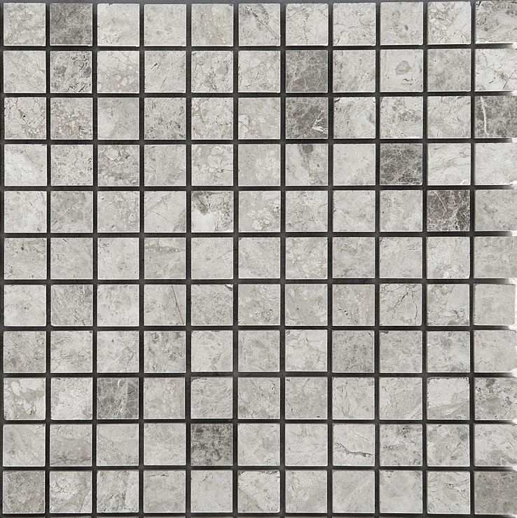 1 X 1 Tundra Gray (Atlantic Gray) Marble Honed Mosaic Tile-Marble Mosaic-American Tile Depot