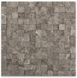 1 X 1 Tundra Gray (Atlantic Gray) Marble Split-Faced Mosaic Tile-Marble Mosaic-American Tile Depot