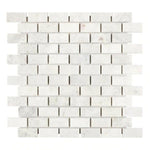 1 X 2 Bianco Congelato Dolomite Leathered Brick Mosaic Tile-Marble Mosaic-American Tile Depot