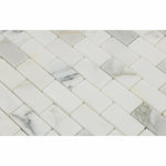 1 X 2 Calacatta Gold Marble Honed Brick Mosaic Tile-Marble Mosaic-American Tile Depot