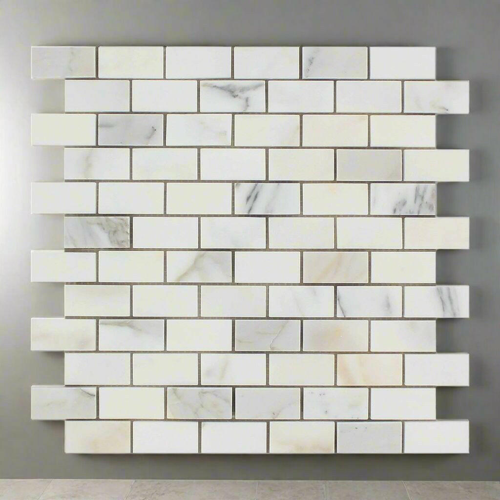 1 X 2 Calacatta Gold Marble Polished Brick Mosaic Tile-Marble Mosaic-American Tile Depot